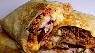 Beef Cheese WrapBeef burrito By Recipes of the World [upl. by Pattison]