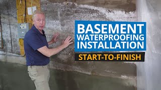 Basement Waterproofing Installation  Start to Finish [upl. by Martino]