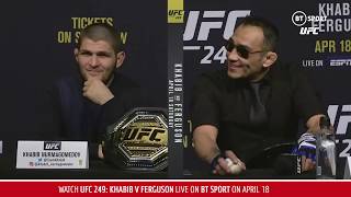 Full UFC 249 press conference with Khabib Nurmagomedov and Tony Ferguson [upl. by Netsrejk]