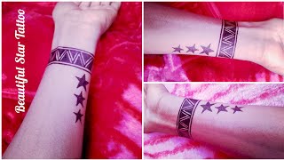 How to make a beautiful Star Tattoo on handstar TattooTattooampArt By KK [upl. by Jairia]