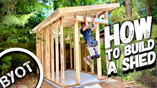 BUILDING A LEAN TO SHED  START TO FINISH Part 1 of 2 [upl. by Wolenik714]