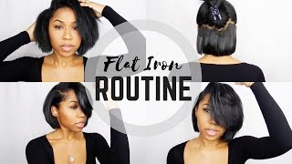 Flat Iron Routine  Short Bob [upl. by Shulman]