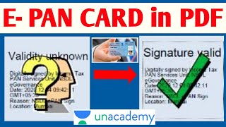 How to verify signature epan card  ePan Card Digital Signature [upl. by Eikceb363]