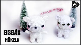 Eisbär häkeln  Tiere Weihnachten Häkelanleitung  DIY by Pfirsichteufel [upl. by Anilos]