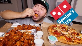 DOMINOS Pizza amp Hot Wings MUKBANG [upl. by Lemraj322]