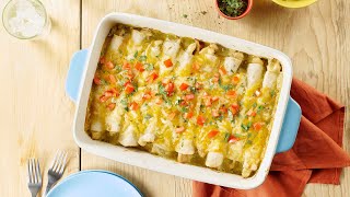 Creamy Green Chicken Enchiladas Recipe  Old El Paso [upl. by Irot]