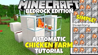 Minecraft Bedrock Auto Chicken Farm SimpleReliable Tutorial MCPE Xbox PC Ps4 [upl. by Yuht]