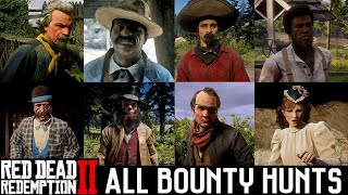 Red Dead Redemption 2  All 14 Bounty Hunting Missions RDR2 [upl. by Dorolisa]