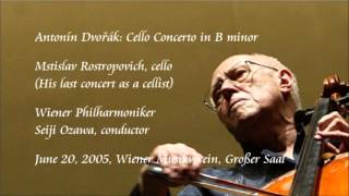 Dvořák Cello Concerto in B minor  Rostropovich  Ozawa  Wiener Philharmoniker [upl. by Adnouqal848]