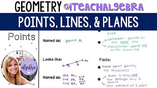 Geometry  Points Lines and Planes [upl. by Dareen]