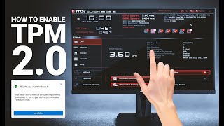 How To Enable TPM 20 MSI Motherboard  Turn on TPM 20 on Any Motherboard 100 Working [upl. by Lani199]