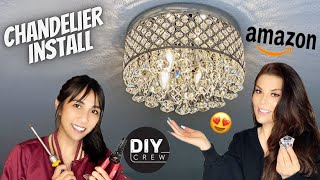 DIY Installing A Crystal Chandelier [upl. by Aninaig490]