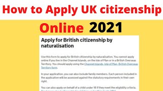 BRITISH  UK Citizenship  How to Apply UK Citizenship Online  UK Citizenship Application [upl. by Maitund361]