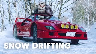 Ferrari F40 Snow Drifting In Japan [upl. by Yc]