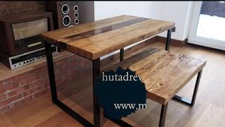 Jak zalewać żywicą Stół ze starego drewna z żywicą How use Epoxy River Table DIY Woodworking LOFT [upl. by Janeczka877]