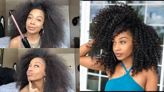 Worlds Smallest Curl Wand on Natural Hair [upl. by Nodyarg]