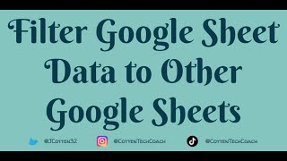 Filter Google Spreadsheet Data to other Google Sheets [upl. by Piane]