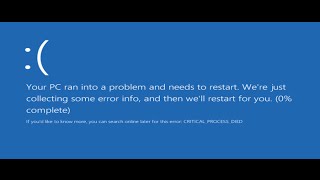 How To Fix CRITICALPROCESSDIED Windows Blue Screen Error  Quick Fix [upl. by Aeiram]