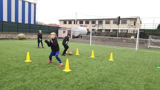 Goalkeeper training U9U10  footwork passing positioning [upl. by Ettennaj]