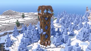 Minecraft  How to Build an Ice Spikes Watchtower Tutorial [upl. by Plato]