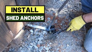 114 How To Tie Down Storage Shed With Mobile Home Anchors [upl. by Laroc]