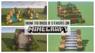 How To Build Stairs in Minecraft  6 Designs Easy Minecraft Build Tutorial [upl. by Ylicic]