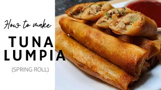 HOW TO MAKE CRUNCHY TUNA LUMPIA  BUDGETSWAK RECIPE  EASY AND SIMPLE RECIPE [upl. by Kjersti]