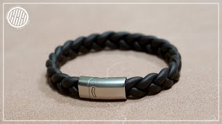 Leather Craft Braided Leather Bracelet  Easy DIY [upl. by Bolton]