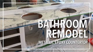 Bathroom Remodel  Epoxy Countertop  Game Changer [upl. by Natanhoj]