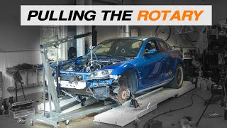 Removing the Engine from my BLOWN Mazda RX8 [upl. by Airel843]