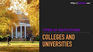 Types of Institutions Colleges and universities [upl. by Eesac]