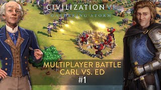 Civilization VI Gathering Storm Multiplayer Battle Carl vs Ed 1 [upl. by Dutch]