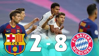 Barcelona vs Bayern Munich 28 Highlights amp All Goals 14082020 HD 1080i [upl. by Eamanna]