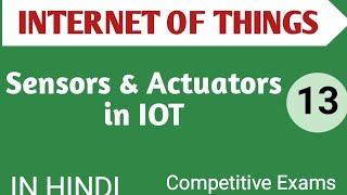 Lec  23 Sensors amp Actuators in IOT in Hindi [upl. by Arrik]