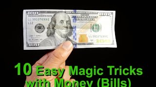 Learn 10 Magic Tricks With Money Bills [upl. by Kobe302]