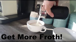 How to Get More Froth from Your Nespresso Coffee Aeroccino  Nespresso tips and help [upl. by Barraza922]