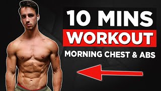 10 MIN HOME CHEST amp ABS WORKOUT NO EQUIPMENT [upl. by Attehcnoc]