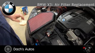 2012 BMW X3 F25 Air Filter Replacement [upl. by Schnur852]