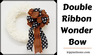 How to Make a Double Ribbon Wreath Bow Tutorial [upl. by Rozina]