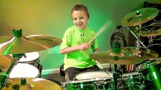 Dire Straits  Money For Nothing 7 year old Drummer [upl. by Illyes]