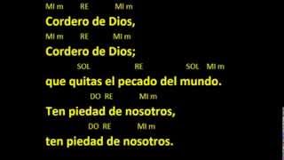 CANTOS PARA MISA  CORDERO DE DIOS 1  ACORDES Y LETRA [upl. by Ecirtnuahs694]