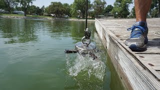 MAGNET FISHING WITH EXTREMELY STRONG MAGNETS [upl. by Ennayllek585]