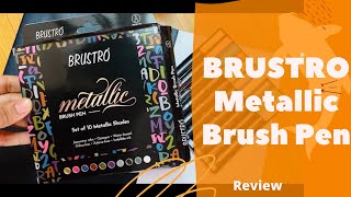 Brustro metallic brush pen review  brustro brush pen calligraphy  brustro calligraphy [upl. by Rozella]