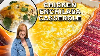 SIMPLE CHICKEN ENCHILADA CASSEROLE RECIPE  A Delicious Easy Mexican Meal Idea [upl. by Adnama]