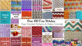 OVER 100 Crochet Stitch Tutorials amp Patterns 🌻🍀 [upl. by Anialam]