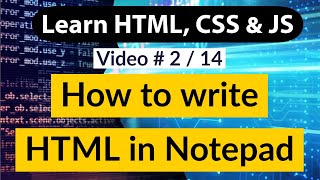 How to write HTML CSS JS in notepad  Learn HTML easily [upl. by Sone]