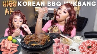 HIGH KOREAN BBQ COOKING AND EATING MUKBANG [upl. by Evadne593]