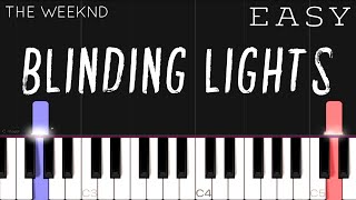 The Weeknd  Blinding Lights  EASY Piano Tutorial [upl. by Effie]