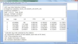 Estimating a VARp in EVIEWS [upl. by Other]