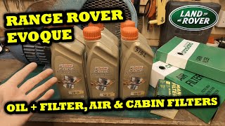 Range Rover Evoque 22 2013 Service  Oil  Oil Filter Air Filter amp Cabin Filter HOW TO Tutorial [upl. by Karlis]